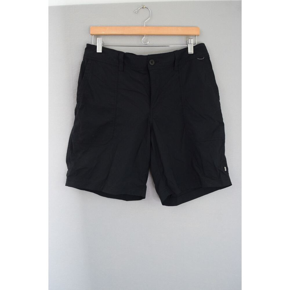 REI Co-op Shorts Women 14 Black Sahara Cargo Nylon 8" Inseam Hiking Camp Outdoor